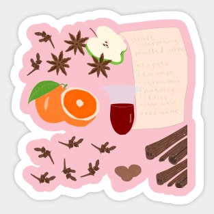 heartwarming mulled wine Sticker